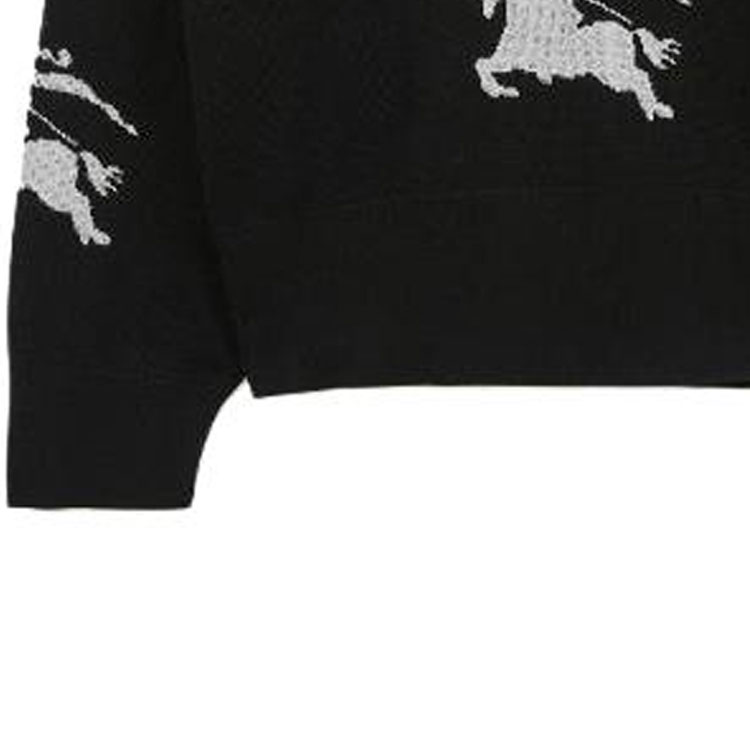 Burberry Unisex Black Embroidered Crewneck Loose Fit Sweater 8070329A6590 圖 8