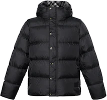 Order Burberry Jaket Puffer Zip-Up Hitam Unisex Lengan Panjang dengan Hood 80910921