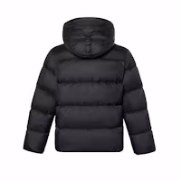 Lookbook Burberry Jaket Puffer Zip-Up Hitam Unisex Lengan Panjang dengan Hood 80910921