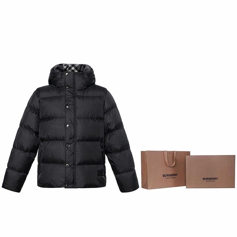 Details for バーバリー ユニセックス 黒 フード付き ジップアップ パファージャケット 長袖 80910921