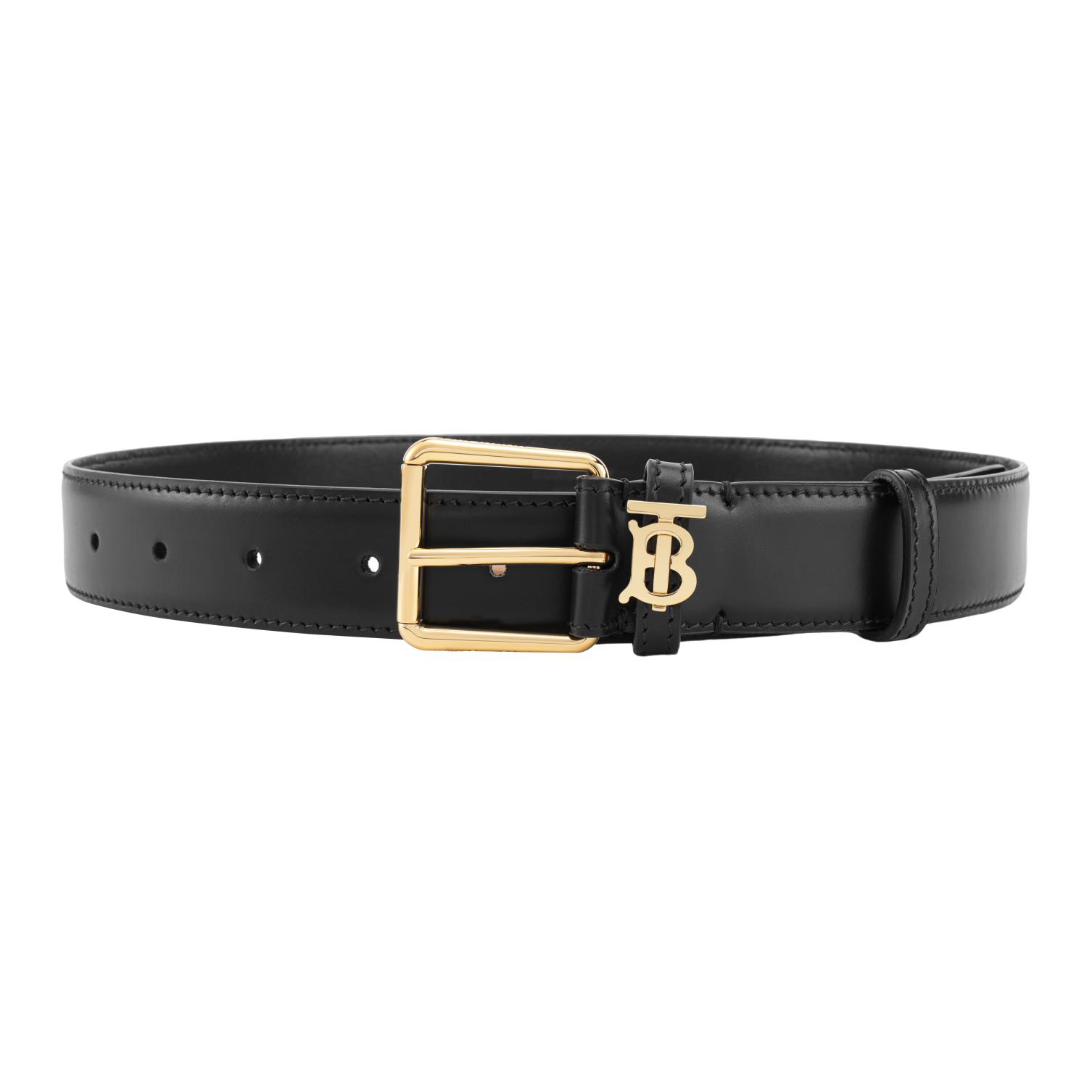 Burberry Unisex Black Leather Belt with Simple Stylish Pin Buckle, 3cm Wide. 80556011