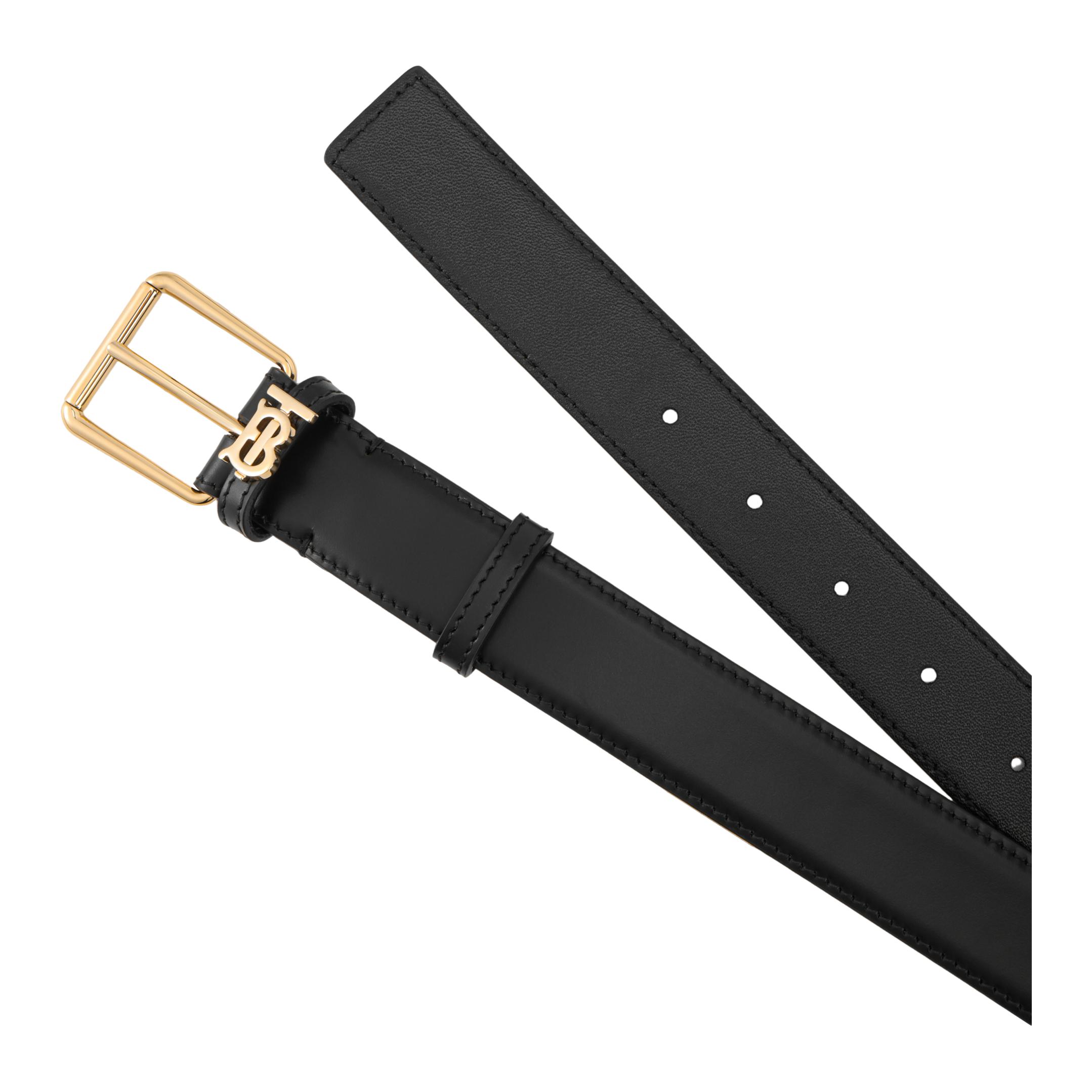 Purchase 博柏利男女款黑色真皮腰带，简约时尚针扣设计，宽3厘米。 80556011
