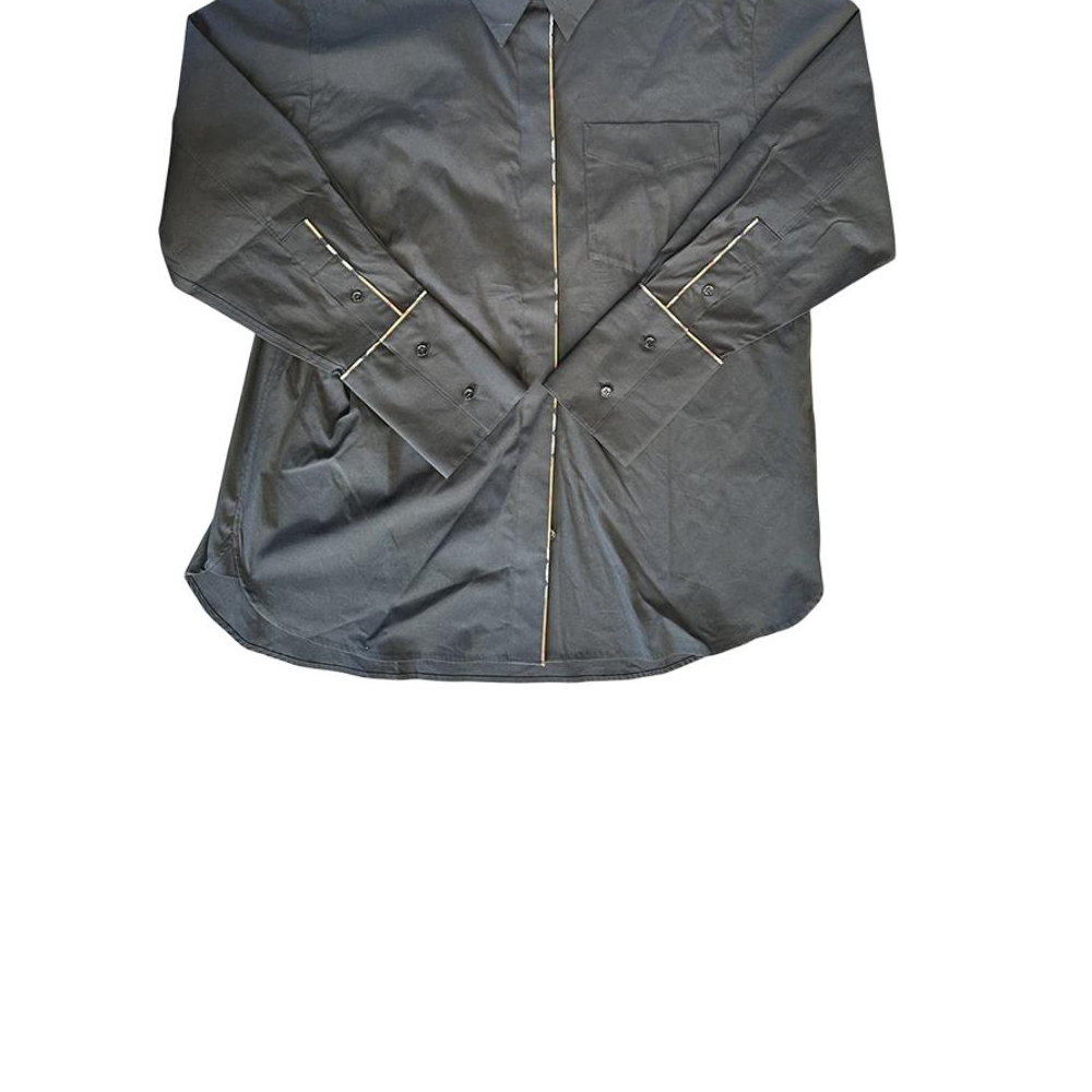 Burberry Unisex Black Long Sleeve Single-Breasted Collared Shirt. 80913741 圖 5