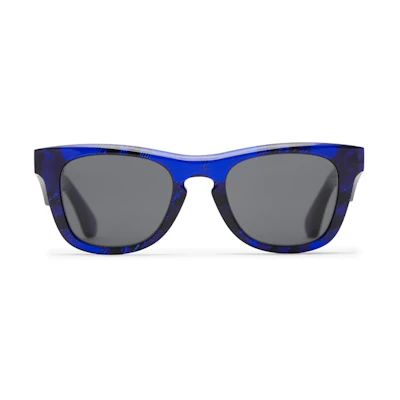 Burberry Unisex Blue Irregular Acetate Sunglasses with Colorblock Design 40839621
