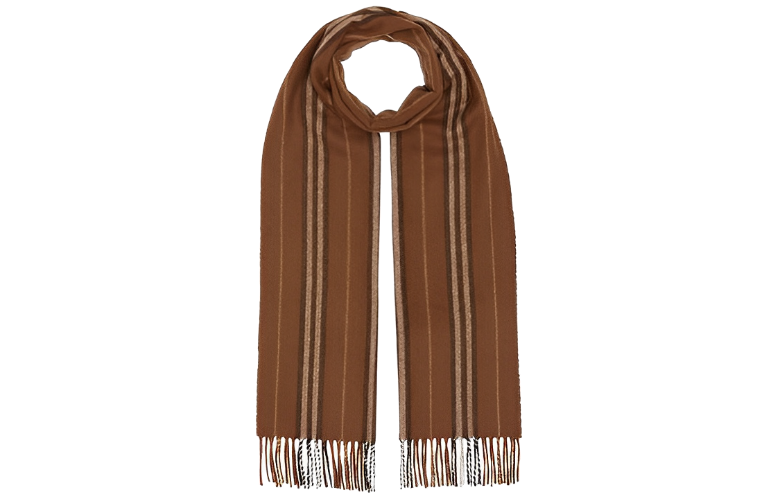 Burberry Unisex Brown Wool Scarf - Fashionable and Warm for Couples. 80368741