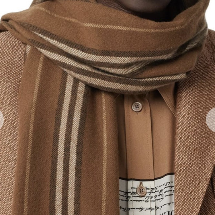 Burberry Unisex Brown Wool Scarf - Fashionable and Warm for Couples. 80368741 圖 3