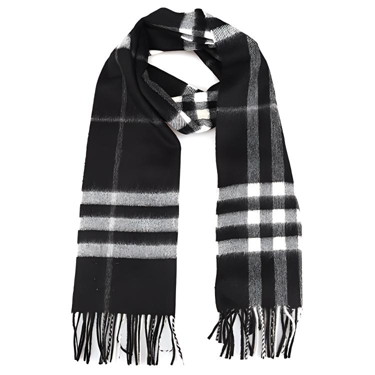 Burberry Unisex Cashmere Knit Scarf Black 8015537-1