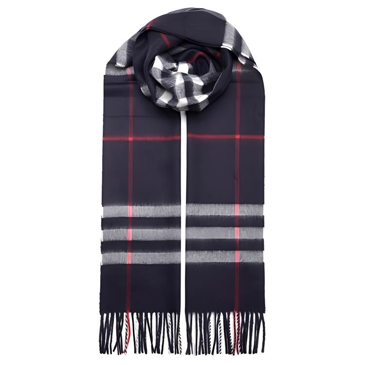 Burberry Unisex Cashmere Scarf - Navy Blue 80155421