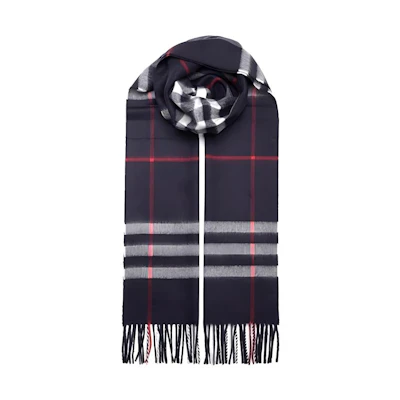 Burberry Unisex Cashmere Scarf - Navy Blue 80155421