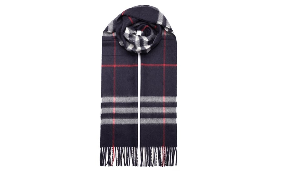 Burberry Unisex Cashmere Scarf - Navy Blue 80155421 圖 2