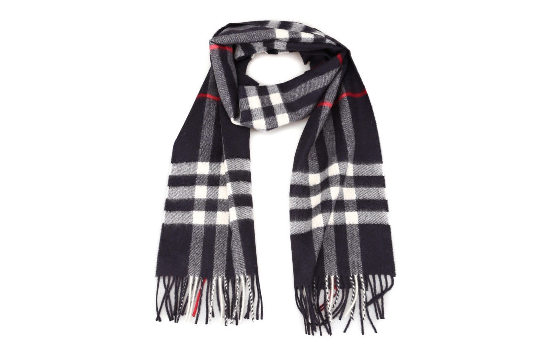 Burberry Unisex Cashmere Scarf - Navy Blue 80155421 圖 3