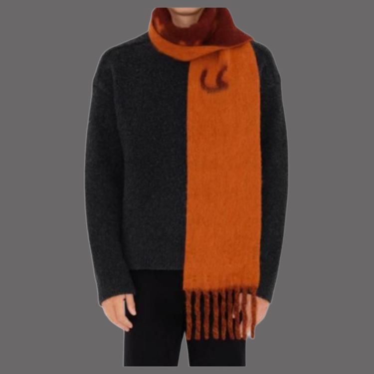 Burberry Unisex Orange Wool Knit Scarf Solid Design. 80972151 圖 4