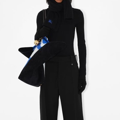 Bufanda de lana acanalada unisex Burberry negra 80857711 Purchase Bufanda de lana acanalada unisex Burberry negra 80857711