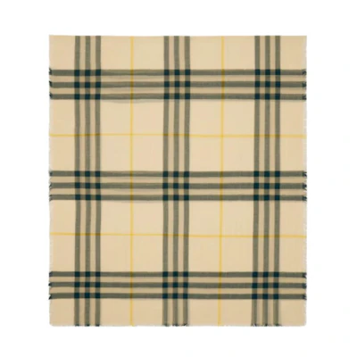 Burberry Unisex Wool Knit Scarf Brown Colorblock Design Couples Style 80986921