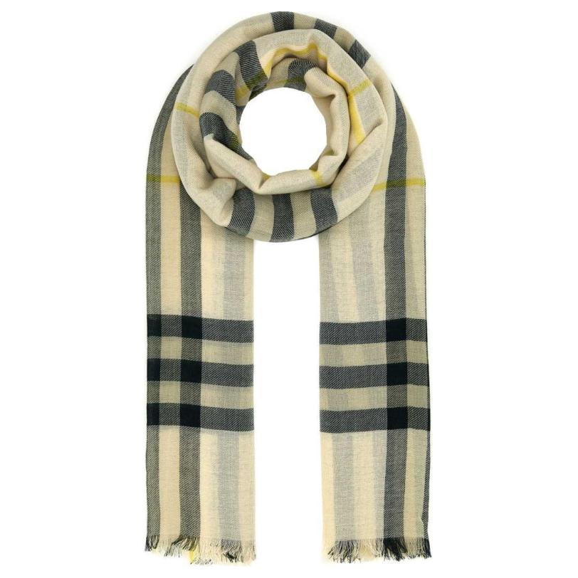 Burberry Unisex Wool Knit Scarf Brown Colorblock Design Couples Style 80986921 圖 4