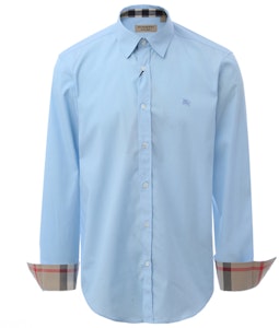 Burberry Camisa Clásica de Algodón de Manga Larga Azul Claro Versátil. 39911601 Order Burberry Camisa Clásica de Algodón de Manga Larga Azul Claro Versátil. 39911601