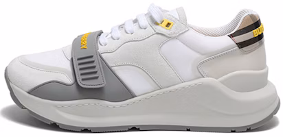 Burberry Vintage 'Check Suede Panel Leather Sneaker White Grey Yellow' 80372581 Burberry Vintage 'Check Suede Panel Leather Sneaker White Grey Yellow' 80372581