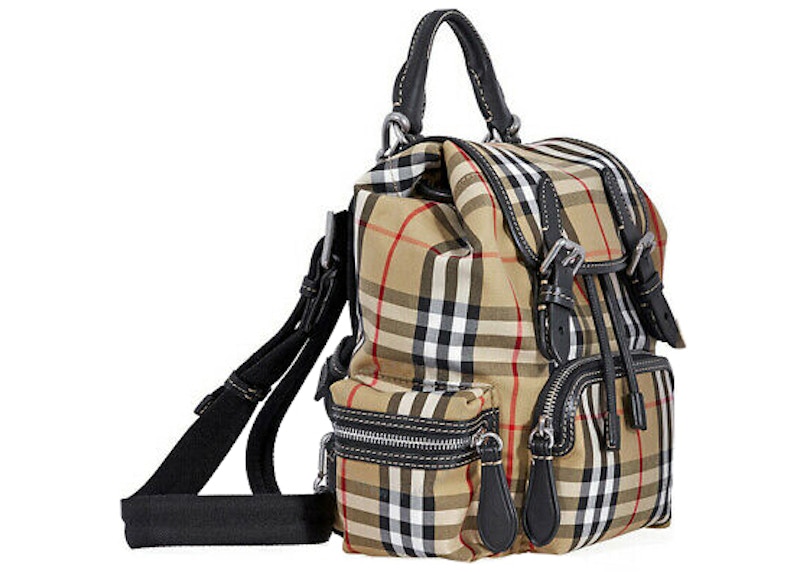 Burberry Vintage Backpack Small Antique Yellow Check