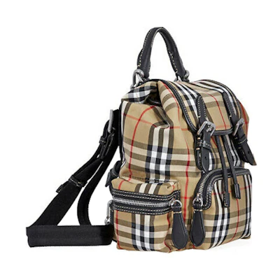 Burberry Vintage Backpack Small Antique Yellow Check