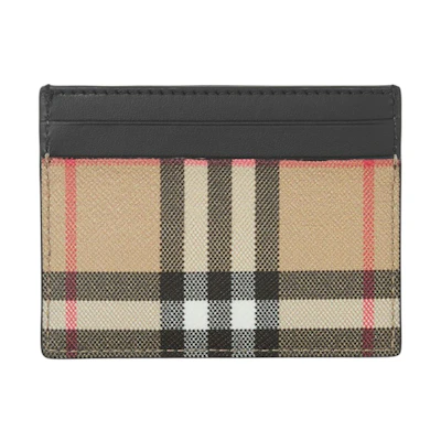 Burberry Vintage Check (5 Slot) Card Case Black/Archive Beige