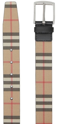 博柏利经典格纹皮带复古米色/黑色 Lookbook 博柏利经典格纹皮带复古米色/黑色