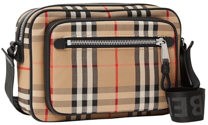 Tas Selempang Kulit & Vintage Check Burberry Arsip Beige Buy Tas Selempang Kulit & Vintage Check Burberry Arsip Beige