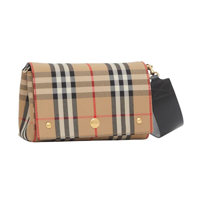 Burberry Vintage Check and Leather Crossbody Bag Small Archive Beige/Black