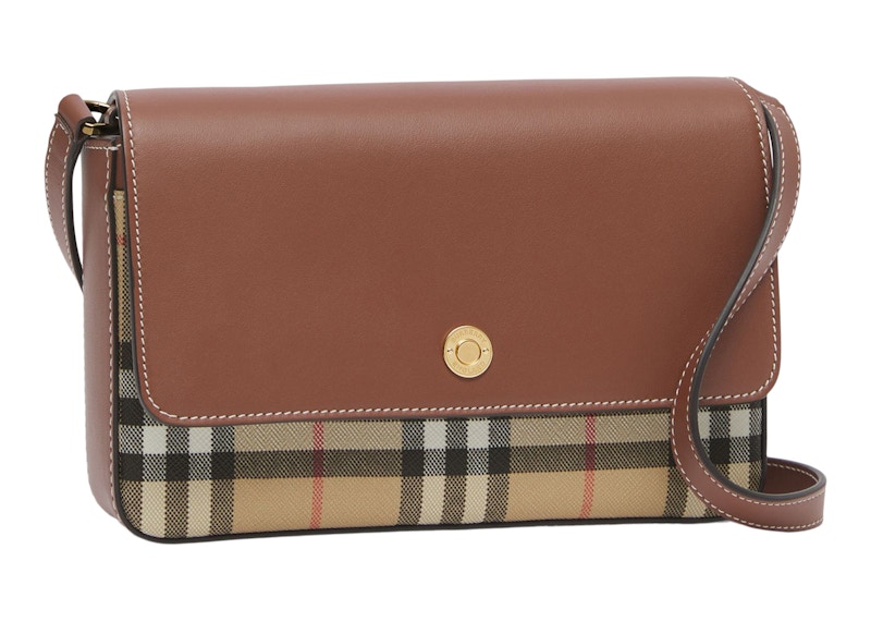 Burberry Vintage Check and Leather Note Bag Mini Archive Beige/Tan