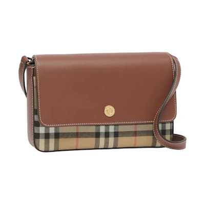 Burberry Vintage Check and Leather Note Bag Mini Archive Beige/Tan