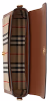 Lookbook Burberry Vintage Check and Leather Note Crossbody Bag Tan