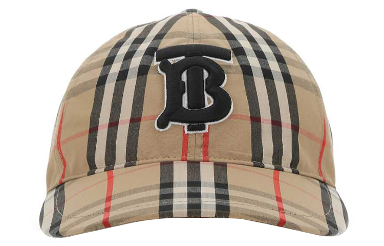 Burberry Vintage Check Black Logo Baseball Cap in Light Brown 8038504A7028 圖 2