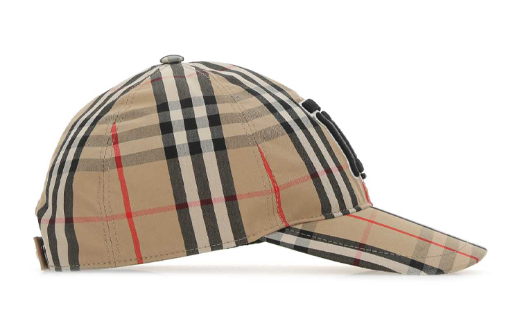 Burberry Vintage Check Black Logo Baseball Cap in Light Brown 8038504A7028 圖 3