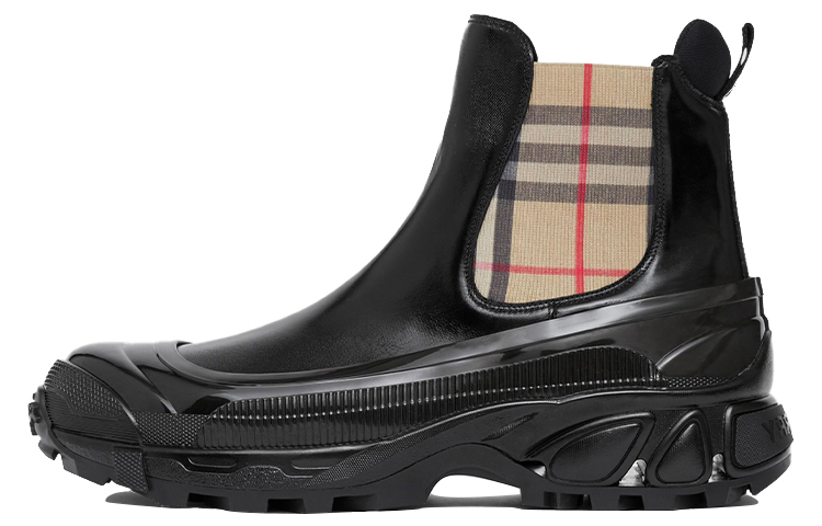 Burberry Vintage Check Canvas Chelsea Boot 'Black'