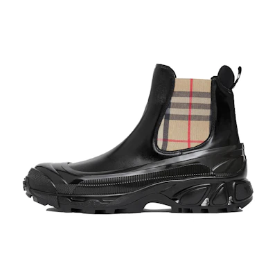 Burberry Vintage Check Canvas Chelsea Boot 'Black'