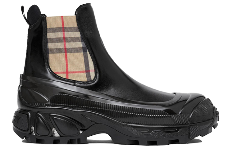 Burberry Vintage Check Canvas Chelsea Boot 'Black' 圖 2