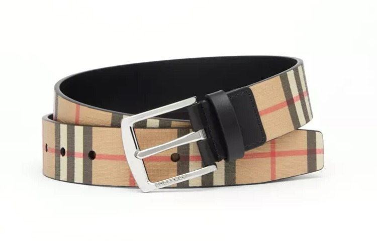 Order Burberry Vintage Check Canvas Leather Belt Beige 3.5cm Fashion Accessory. 8040194