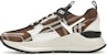Burberry Sneakers Kotak Vintage Kulit & Kapas Coklat Bir Gelap Putih. 80642821