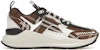 Burberry Sneakers Kotak Vintage Kulit & Kapas Coklat Bir Gelap Putih. 80642821