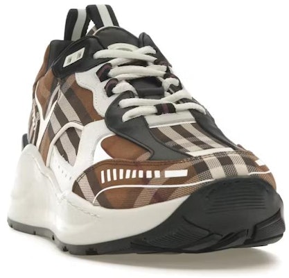 Burberry Sepatu Sneakers Kulit & Katun Cokelat Gelap Putih Kotak Vintage 80642821 Lookbook Burberry Sepatu Sneakers Kulit & Katun Cokelat Gelap Putih Kotak Vintage 80642821