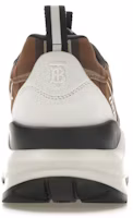 Details for Burberry Vintage Check Cotton and Leather Sneakers Dark Birch Brown White 80642821