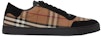 Burberry Vintage Check Cotton dan Suede Sneakers Coklat Hitam. 80617561