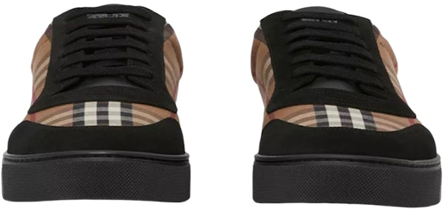 버버리 빈티지 체크 스웨이드 스니커즈 (브라운/블랙) 80617561 Shop 버버리 빈티지 체크 스웨이드 스니커즈 (브라운/블랙) 80617561