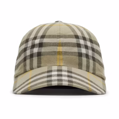 Burberry Vintage Check Cotton Baseball Cap Beige Unisex Couple Style. 80756351
