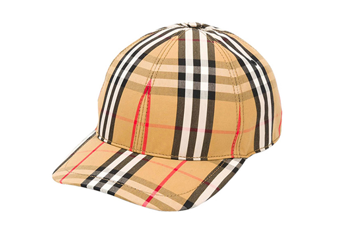 Burberry Vintage Check Cotton Baseball Cap Unisex Couple Style Classic Yellow 8015833