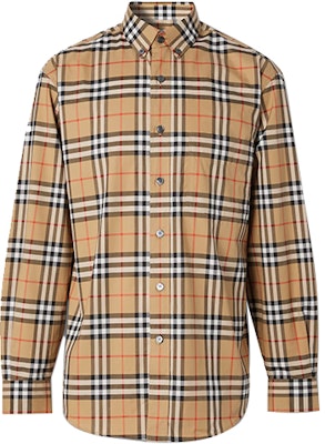 バーバリー ヴィンテージ チェック コットン ボタンダウン シャツ ユニセックス 秋 イエロー 8022268-A2219 Order バーバリー ヴィンテージ チェック コットン ボタンダウン シャツ ユニセックス 秋 イエロー 8022268-A2219