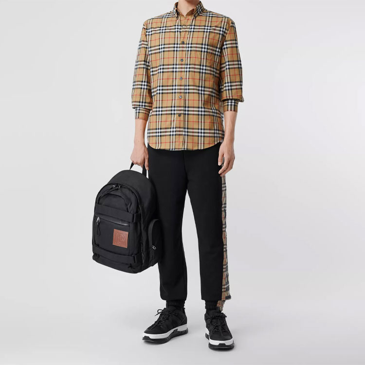 Lookbook Kemeja Burberry Vintage Check Cotton Unisex Klasik Kuning Musim Luruh. 8022268-A2219