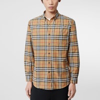 Kemeja Burberry Vintage Check Cotton Unisex Klasik Kuning Musim Luruh. 8022268-A2219 Shop Kemeja Burberry Vintage Check Cotton Unisex Klasik Kuning Musim Luruh. 8022268-A2219