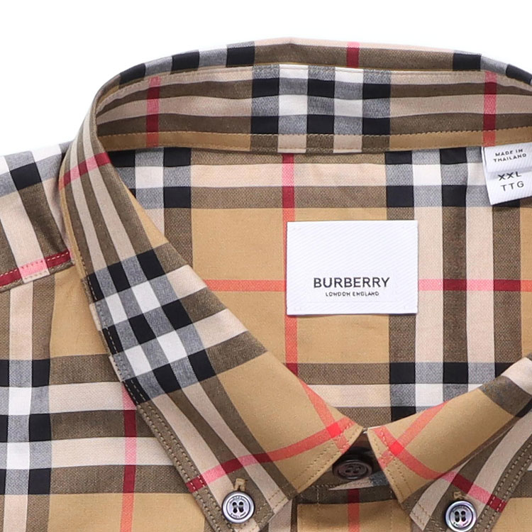 Details for Kemeja Burberry Vintage Check Cotton Unisex Klasik Kuning Musim Luruh. 8022268-A2219