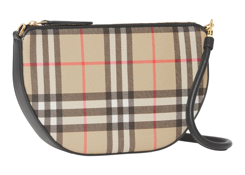 Burberry Vintage Check Cotton Olympia Pouch Archive Beige
