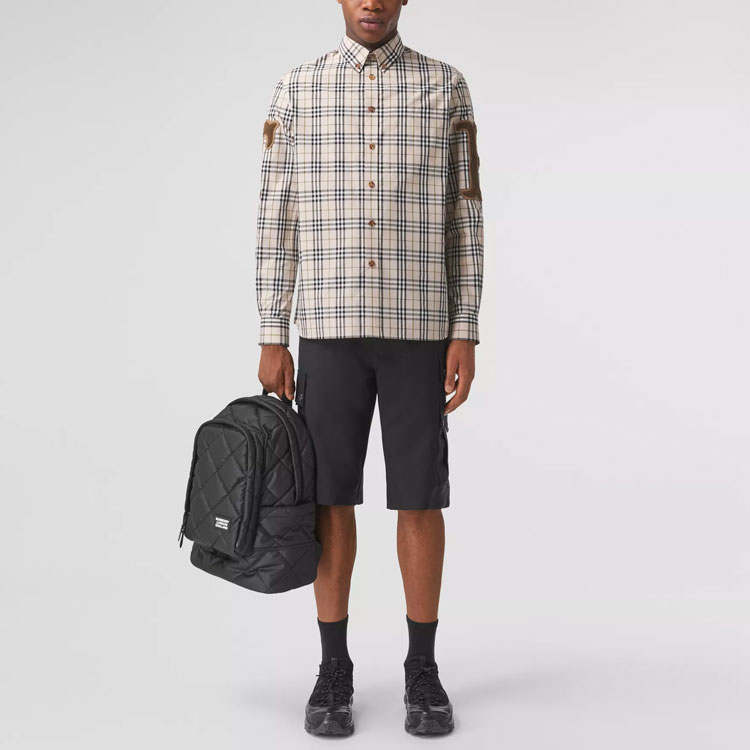 Burberry Vintage Check Cotton Poplin Long Sleeve Shirt Beige Plaid Design 80423501 圖 4